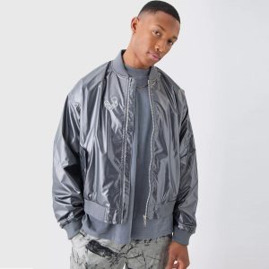 Boxy Fit Metallic MA1 Bomber