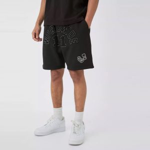 Relaxed Mid Length Waffle Applique Shorts