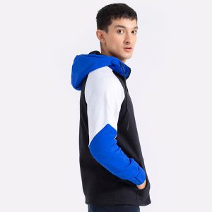 Large Scale Varsity Hoodie Blue and Black Boxy Fit