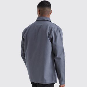 Longsleeve Zip Fastening Twill Overshirt