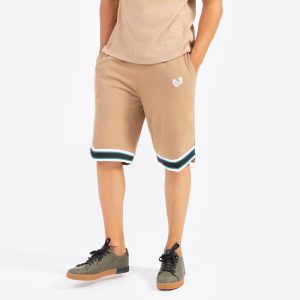 Relaxed Cargo Shorts in Washed Camo with Fixed Waistband