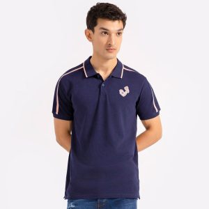 Slim Fit Men’s Polo Shirt  Stylish Tipped Pique Detail